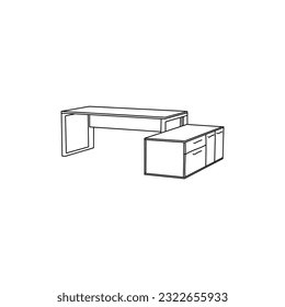 Table interior line minimalist icon concept illustration template, logo for your company