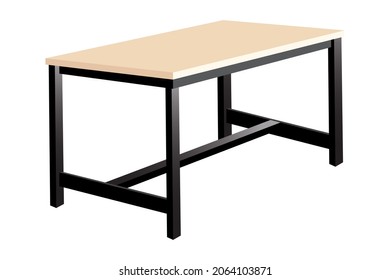 table isolated illustration on white background
