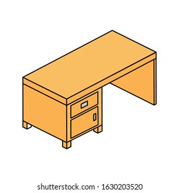 Table with isometric icon vector illustration logo template for many purpose
