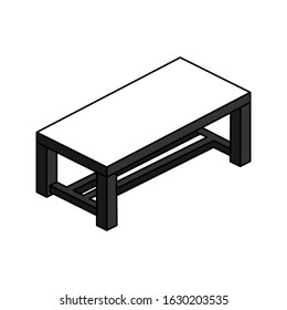 Table with isometric icon vector illustration logo template for many purpose