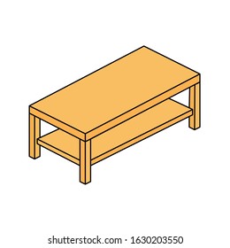 Table with isometric icon vector illustration logo template for many purpose