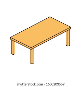 Table with isometric icon vector illustration logo template for many purpose