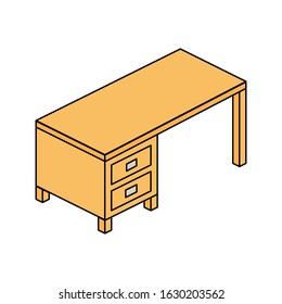 Table with isometric icon vector illustration logo template for many purpose