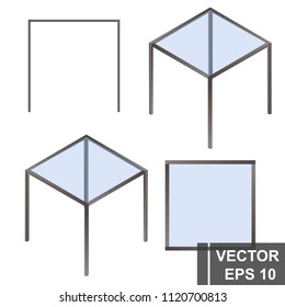 Table. Isometry. View from above. Isolated on white background. For the design.