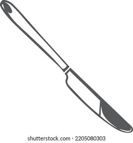 Table knife black icon. Dinner cutlery symbol