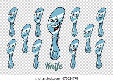 table knife emotions characters collection set