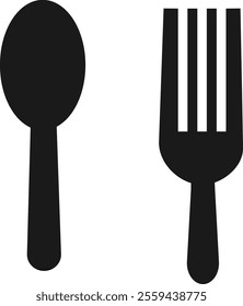 Table knife and fork utensils indicating a diner or food Spoon and fork vector icon
