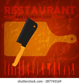 Table and Knife with icon set collection