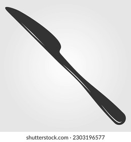 Table knife isolated on white background. Vector illustration	