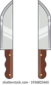 Table knives for cooking. Cleaver, knife, kitchen.