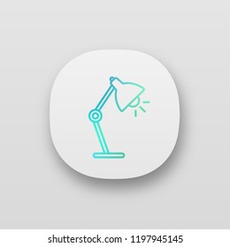 Table lamp app icon. Desk lamp. UI/UX user interface. Web or mobile application. Vector isolated illustration