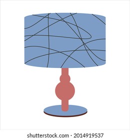 Table lamp for the bedroom. Interior design concept. Vector illustration in a flat style.