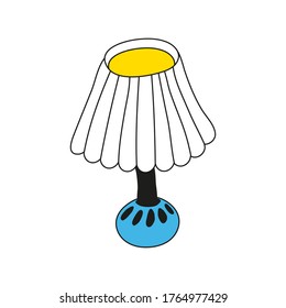 Table lamp for a bedside table with a white lampshade.