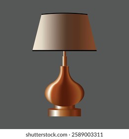 Table Lamp with Beige Shade vector