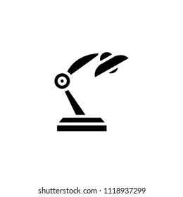 Table lamp black icon concept. Table lamp flat  vector symbol, sign, illustration.