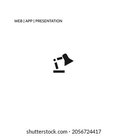 icono negro de lámpara de tabla para web, aplicación y presentación