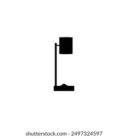 Table lamp, black vector icon, in isolated white backgroundblack vector icon, in isolated white background