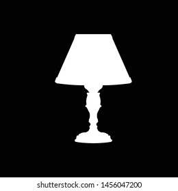 Table lamp black and white illustration vector icon