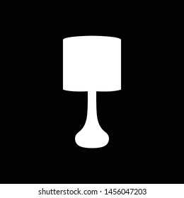 Table lamp black and white illustration vector icon