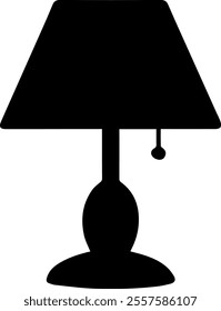 The table lamp is a black and white image for illustration.