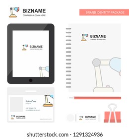 Table lamp  Business Logo, Tab App, Diary PVC Employee Card and USB Brand Stationary Package Design Vector Template