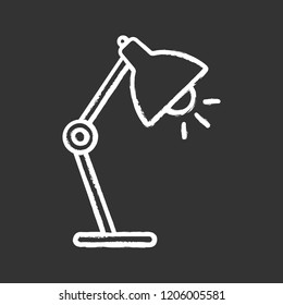Table lamp chalk icon. Desk lamp. Isolated vector chalkboard illustration
