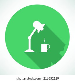 table lamp and coffee icon