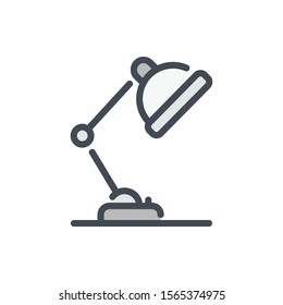 Table lamp color line icon. Desk office lamp vector outline colorful sign.