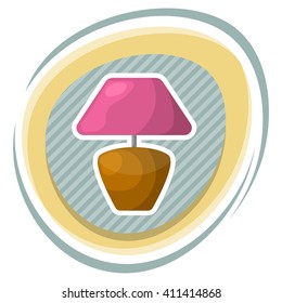 Table lamp colorful icon