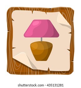 Table lamp colorful icon