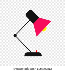 Table lamp colour icon on transparent background