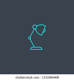Table lamp concept blue line icon. Simple thin element on dark background. Table lamp concept outline symbol design from Workspace set. Can be used for web and mobile UI/UX