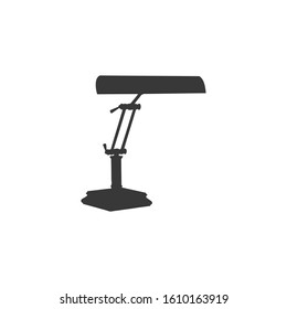 Table lamp with control panel icon. Flat illustration of table lamp with control panel vector icon for web.