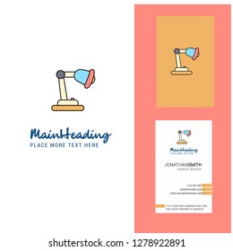 Table lamp  Creative Logo and business card. vertical Design Vector