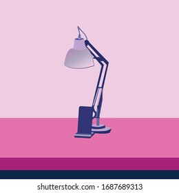 Lámpara de mesa, estilo de diseño. Lámpara de escritura, gráficos vectoriales modernos