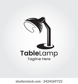 Table Lamp, Desk Lamp, Work Place Lamp Logo Design Template. Stand Light Logo Design.