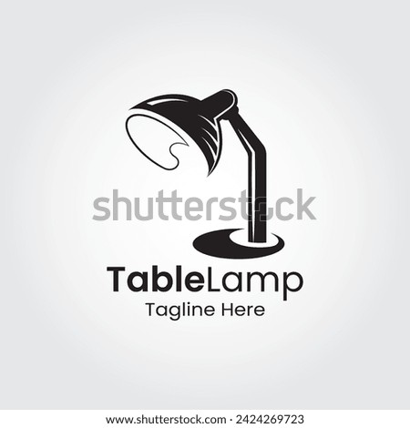 Table Lamp, Desk Lamp, Work Place Lamp Logo Design Template. Stand Light Logo Design.
