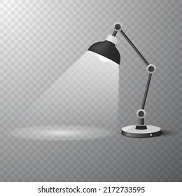 Table lamp for a desktop on a bracket.