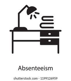 Table Lamp And Documents Without A Person Known As Absenteeism 