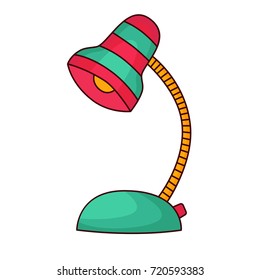 Table lamp doodle colorful vector icon