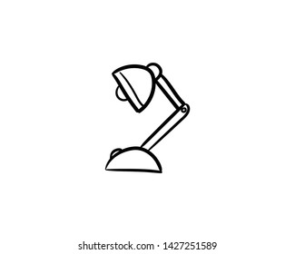 Doodle de dibujo manual de la lámpara de la mesa