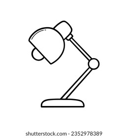 Table lamp doodle. Hand drawn vector illustration isolated on white background