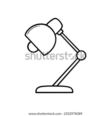 Table lamp doodle. Hand drawn vector illustration isolated on white background