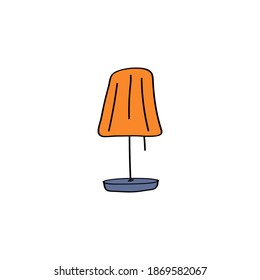Icono del doodle de la lámpara de mesa. Ilustración vectorial dibujada a mano