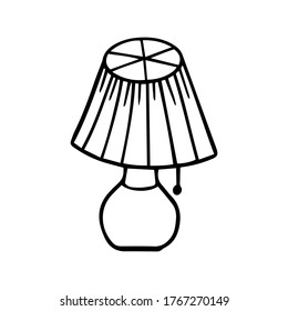 Table lamp doodle icon isolated