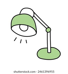 Kritzelei aus Tischlampe. Vektorillustration, isoliert auf weißem Hintergrund