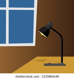 table lamp in flat cartoon style Vector illustration.