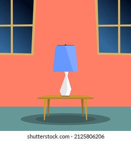 table lamp in flat cartoon style Vector illustration.