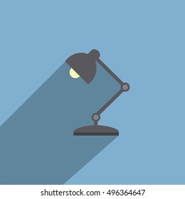 Table Lamp Flat Design Style Vector Icon