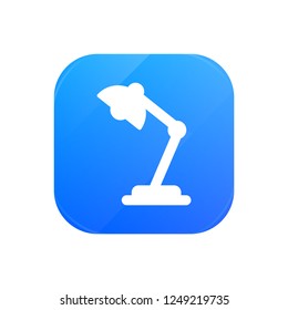 Table lamp flat icon, glossy icon isolated on white background